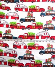 1 yd Flannel Fabric Super Snuggle Christmas Trucks Campers