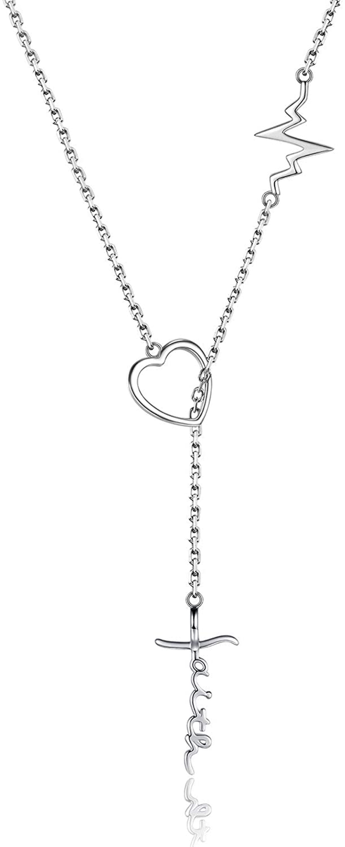 Sterling Silver Faith Hope Love Y Necklace S925 Faith Cross