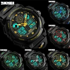 DUAL TIME 50m Waterproof Military Analog Digital Day Date Alarm Men's Wristwatch