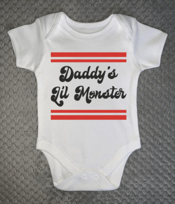 Daddy's Lil Monster Baby Grow Body lustig Neuheit Geschenk Weste 