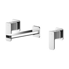 Nuie Windon 3-Hole Wall Mounted Basin Mixer Tap without Plate - Chrome