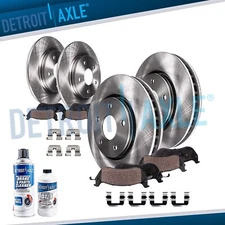 Front & Rear Disc Rotors + Ceramic Brake Pads Kit for 2010 2011 Kia Soul 2.0L