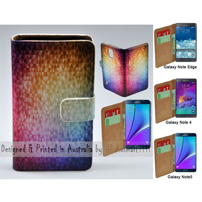 For Samsung Galaxy Note Series Mosaic Theme Print Wallet Mobile Phone Case Cover