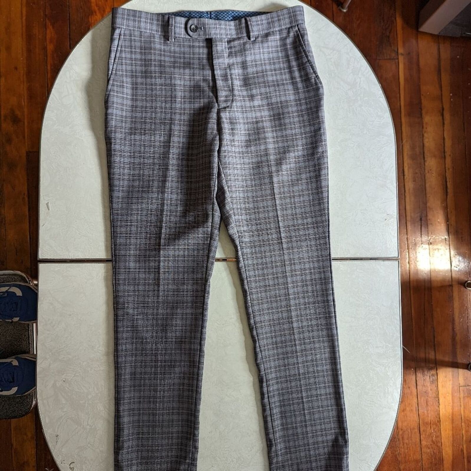Gray Plaid Wool Blend Trousers by Original Pengui… - image 4