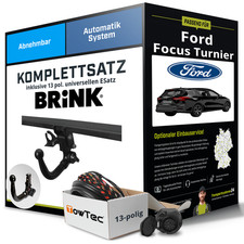 Für FORD Focus Turnier IV HP Anhängerkupplung abnehmbar +eSatz 13pol uni 18- Kit
