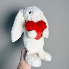 AUTHENTIC Jellycat Bashful Red Love Heart Bunny - NWT - medium FAST SHIPPING 