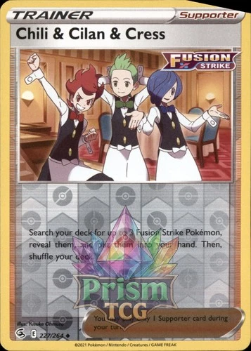 Chili & Cilan & Cress 227/264 Uncommon Reverse Holo Fusion Strike Pokemon
