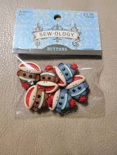 Sewology Sock Monkey shank back buttons 6pcs