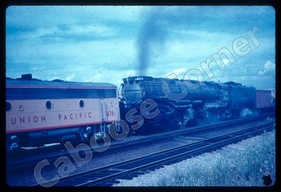 Union Pacific Railroad UP 4-8-8-4 #4013 Granite Canyon Wyoming 35mm Slide (6175)