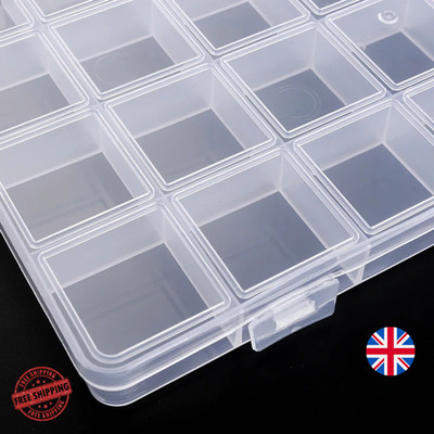 Transparente Kunststoff Organizer Box für Schmuck & Perlen - Multi-Size Aufbewahrungsbehälter
