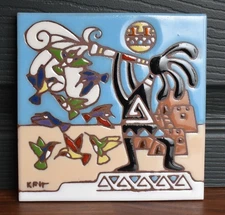 EARTHTONES ‘Kokopellis’ Ceramic Art Tile
