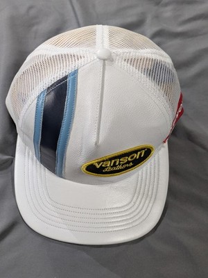 Supreme x Vanson Leathers Hat Cap Snap Back One Size White Leather
