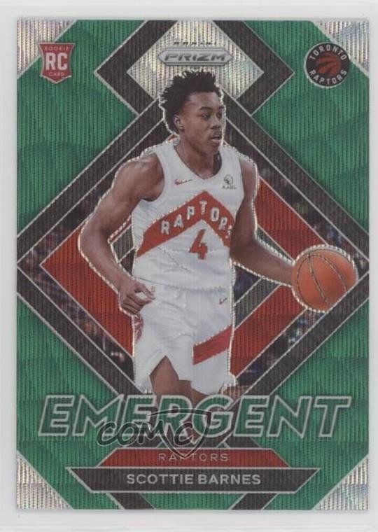 2021-22 Panini Prizm Emergent Green Wave Prizm Scottie Barnes #13 6l7