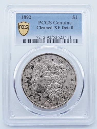 1892 P Morgan Silver $1 Dollar PCGS Genuine Cleaned XF Detail - U2459
