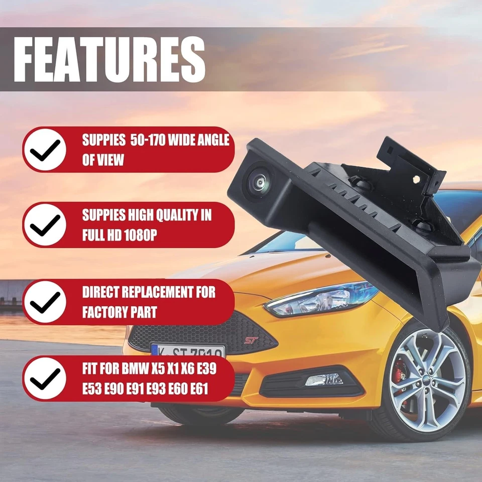 Waterproof Reverse Backup Camera with CCD Sensor for BMW Vehicles - 1080P - Image 4 of 4