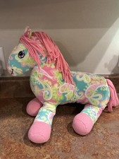 Beeposh Ashley Horse by Melissa  Doug Pink Green Paisley Plush Fleece 17"
