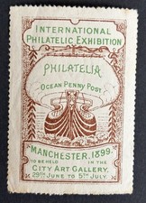 GB 1899 Manchester Philatelic Exhibition Label Cinderella 