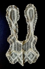 Antique 19C Frilly Lace Victorian Christening Baby Bib Handmade