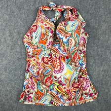 Lauren Ralph Lauren Swimwear Women 10 Multicolor Paisley Halter Tankini LR7DQ82