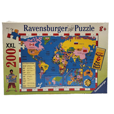 2005 Ravensburger World Map Puzzle 200 XXL Pieces Color Poster GERMANY
