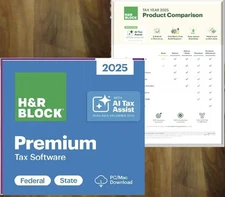 H&R Block Tax Software Premium 2025  PC/MAC LlNK + KEY [FREE FED eFiles + State]