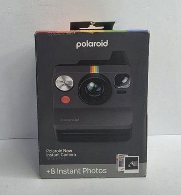 Polaroid Now Instant Camera Gen 3 Black + B&W Film Bundle 8 Photos