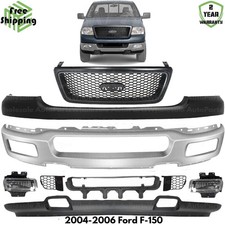 Front Bumper Face Bar Chrome & Grille Assembly Kit For 2004-2006 Ford F-150