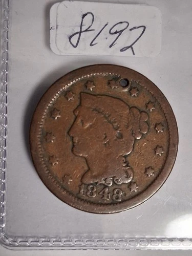 1848-P Large Cent — photo from the most recent tracked eBay sale