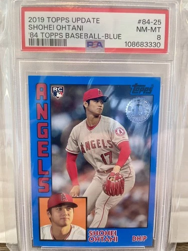 2019 Topps Update Shohei Ohtani 35th Anniversary Blue PSA 8 REGRADE CANDIDATE