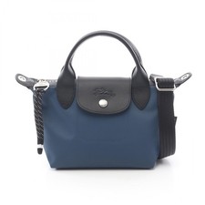 Borsa a mano Longchamp Le Pliage Energy XS 2Way L1500HSR806 tela pelle blu NUOVA