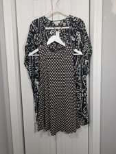 LOFT Women's Size Medium Large Lot Of 2 Tops Black Multi Cover Up