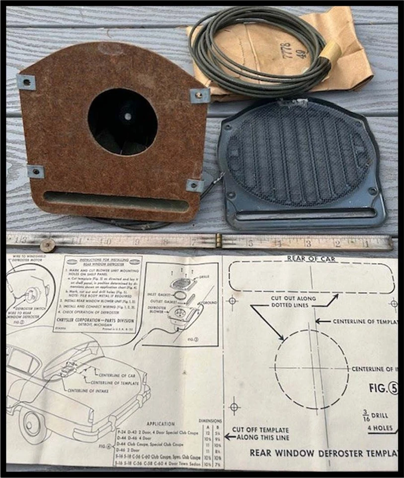 Vintage NOS Mopar 1951-1954 Rear Window Defroster Plymouth Cranbrook Dodge 1950s - Image 3 of 4