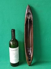 VECCHIA NAVETTA TESSILE DA TELAIO LEGNO SPOLETTA FILATI TESSITURA VINTAGE. CK15