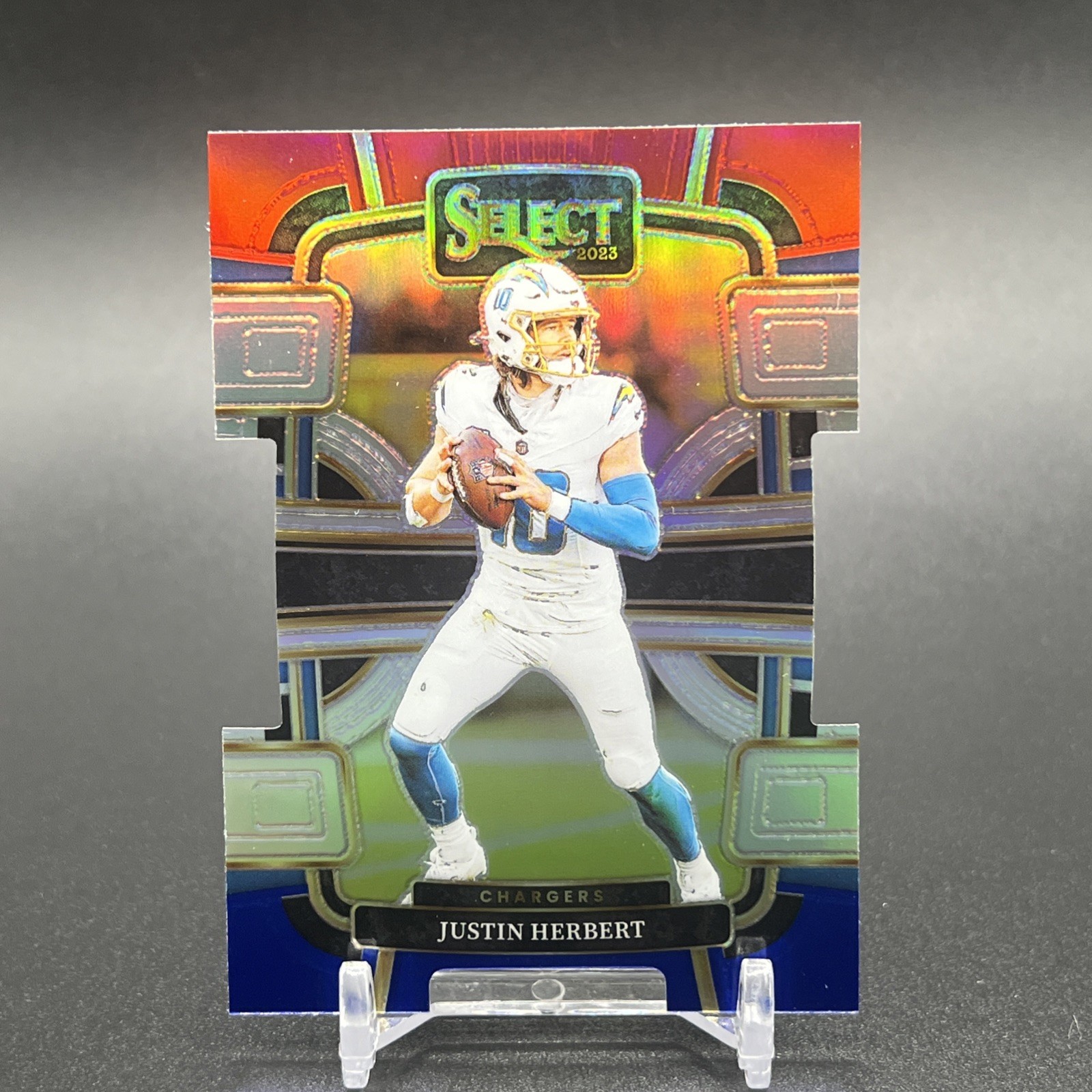 Justin Herbert Red Blue Prizm Die-Cut #52