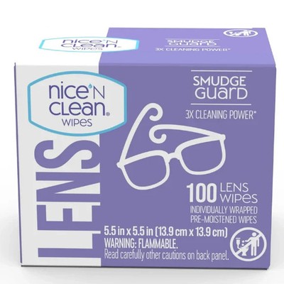 Nice  'clean SmudgeGuard Lens Cleaning Wipes 100 County individually Wrapped