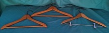 3 Vintage Wooden Hanger Clothes Hooks Clips Closet Rare