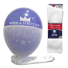 Extra Wide Diabetic Socks, Crew/Over-the-Calf Medical Swollen Feet Socks 10-16 