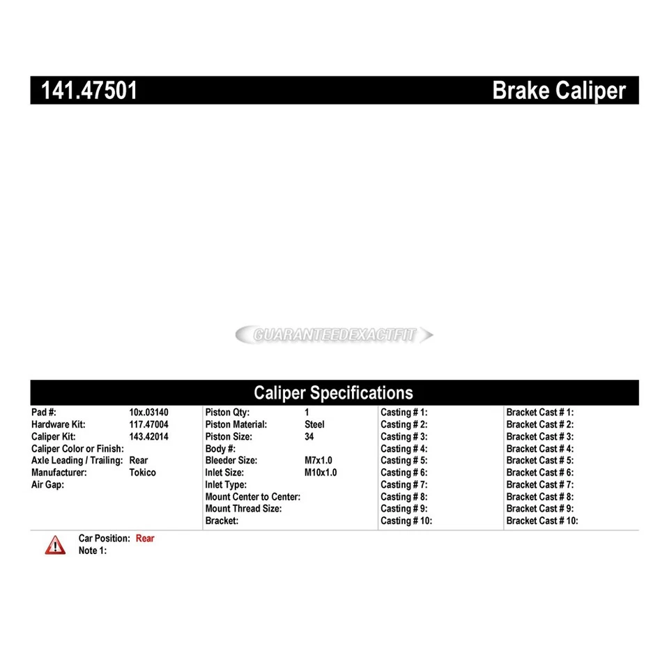 Pinza de freno trasera derecha centrada TCP para Subaru Loyale 1990 Foto 2 de 2