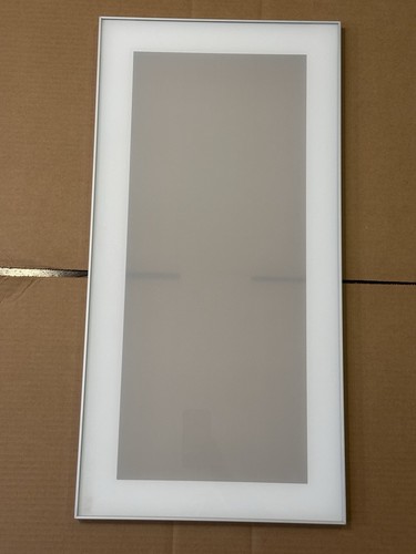 SEE PHOTOS IKEA JUTIS Aluminum Trim White Frosted Glass Door 15x30 202.666.35