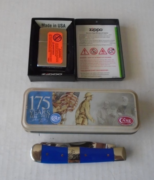 USA Made Case XX Colt 175 Anniversary Trapper Knife & Matched