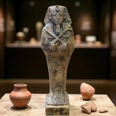 EGYPTIAN ARTIFACTS A RARE AUTHENTIC PHARAONIC STATUE OF PHARAOH TUTANKHAMUN BC