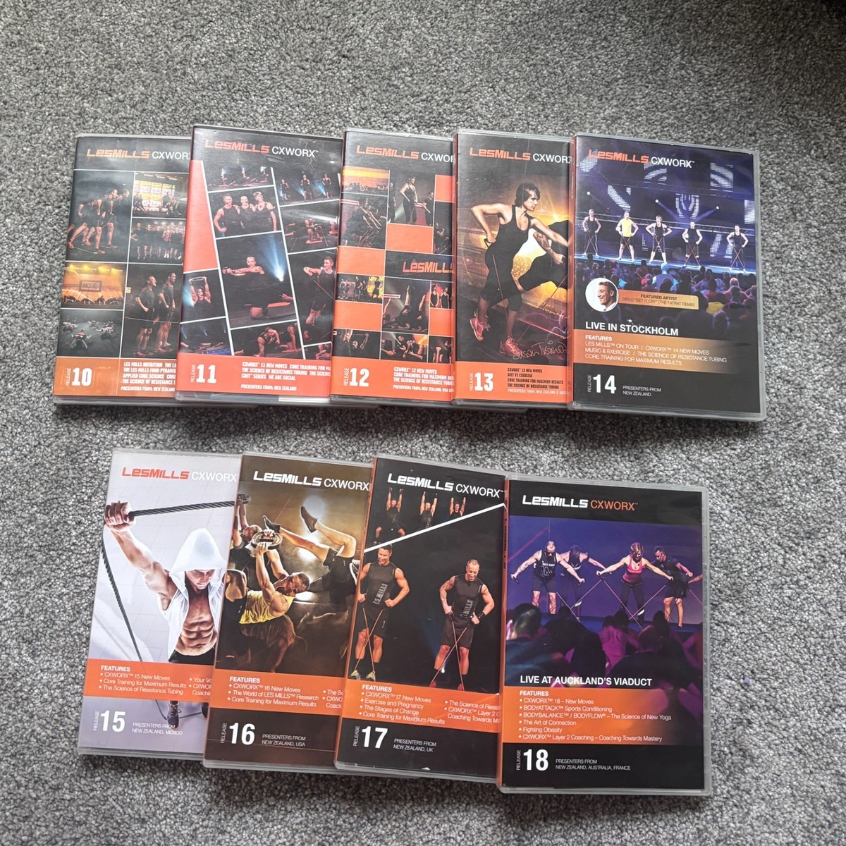 Les Mills CXWORX DVD/CD lot 10, 11, 12, 13, 14, 15, 16, 17, 18