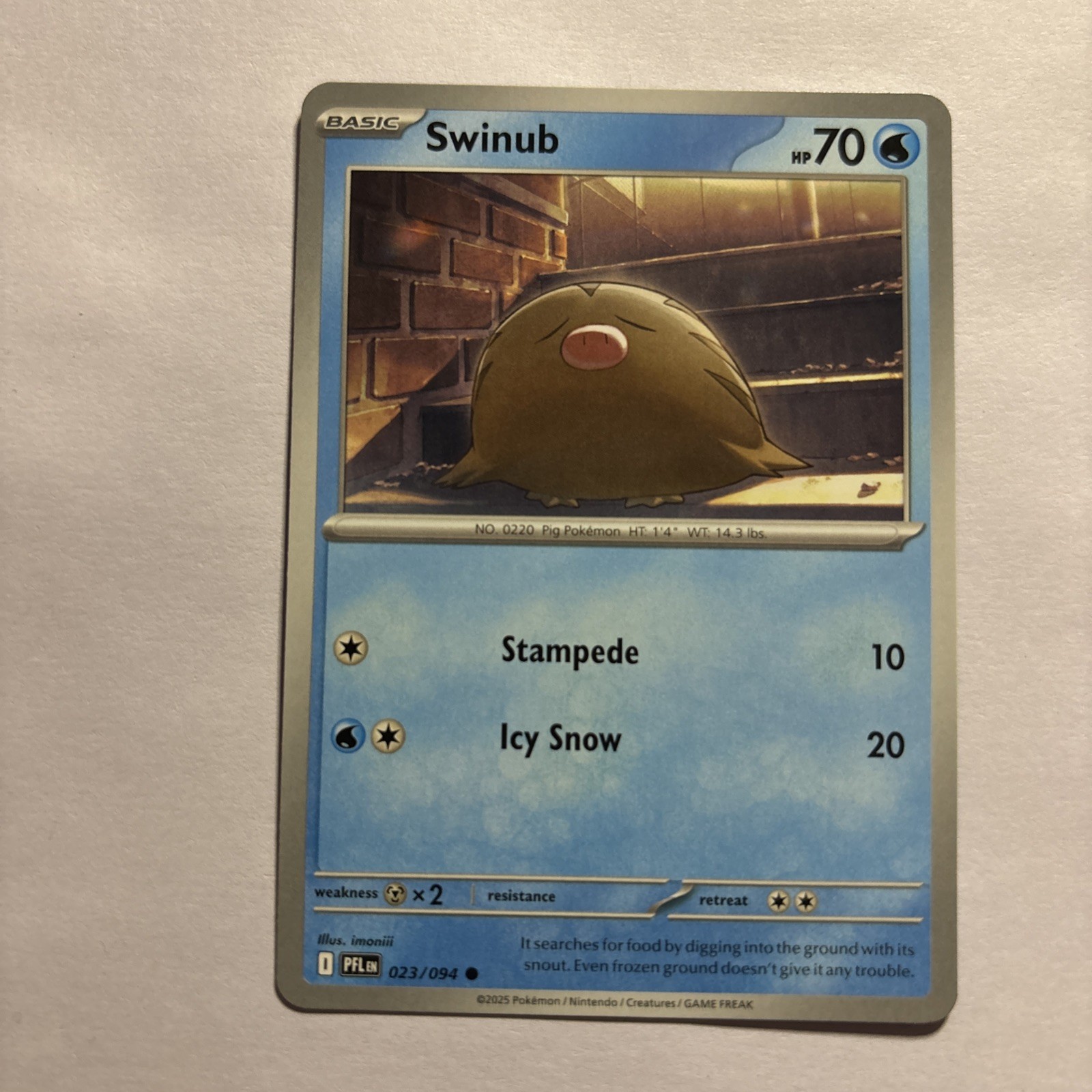 Swinub 023/094 - ME02 Phantasmal Flames PFL - Pokemon - NM/M English Regular