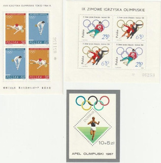 POLAND Blocks x 3 Olympics 1964 1967