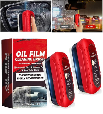 #ad 2X Automotive Oil Film Cleaning Brush Car Clear Vision Glass Cleaner Windows $5.80