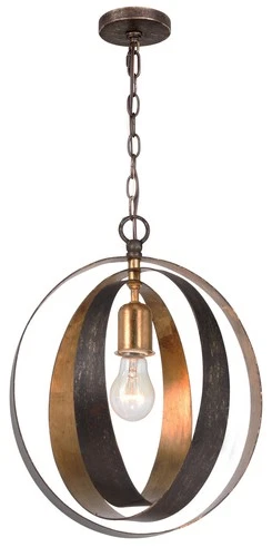 Crystorama 580-EB-GA Luna 1-Light Sphere Chandelier in English Bronze + Antique - Picture 2 of 2