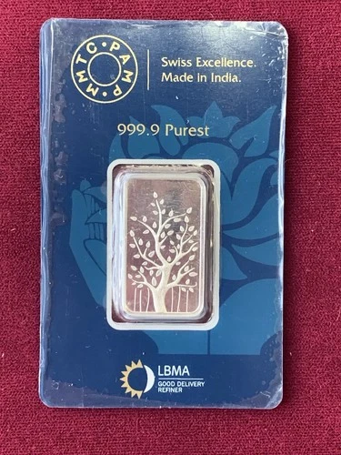 MMTC / PAMP Swiss India "Banyan Tree of Life" 10 gram .9999 Fine Silver bar LBMA