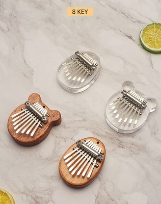 8 Keys Mini Kalimba Mini Thumb Piano Finger Percussion Solid Wood Pocket Musical