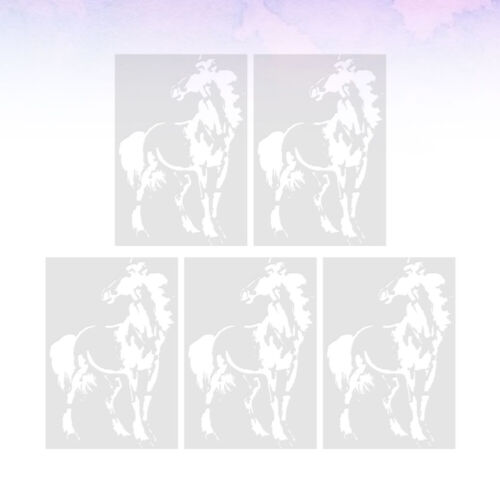  5 Pcs DIY Stencils Hollow Painting Cakesicles Mold Horse Animal - Picture 1 of 11