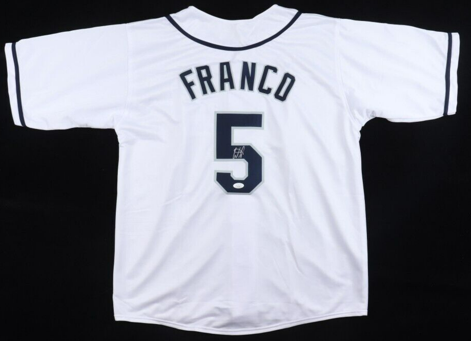 Wander Franco Autographed Signed Rays Jersey (JSA COA) Tampa Ray 2021 Rookie Shortstop 
